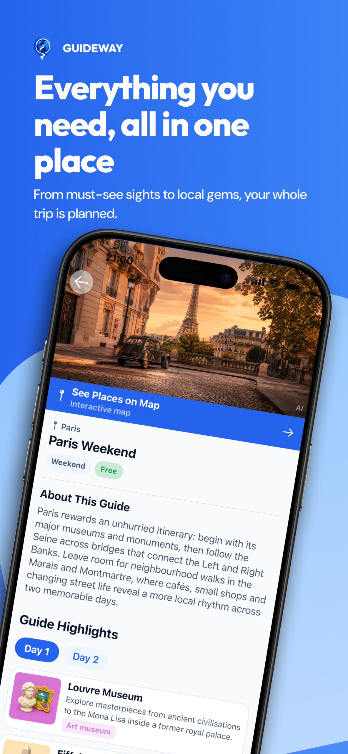 GuideWay - See what to visit each day