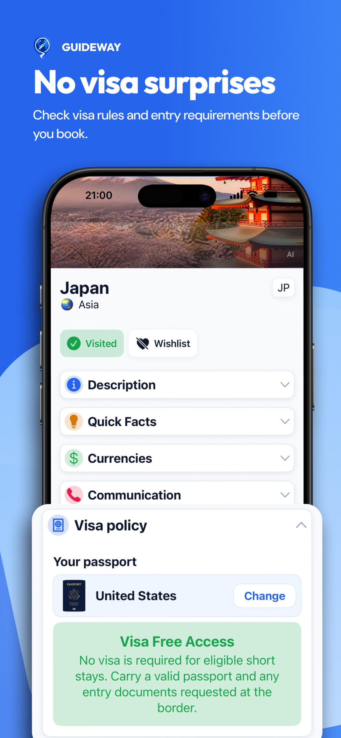 GuideWay - See visa guidance for your passport